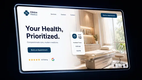 Medical clinic website concept with patient-focused appointment flow