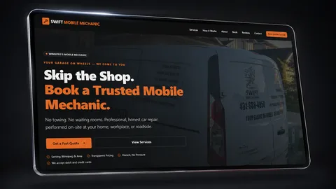 Swift Mobile Mechanics website screenshot