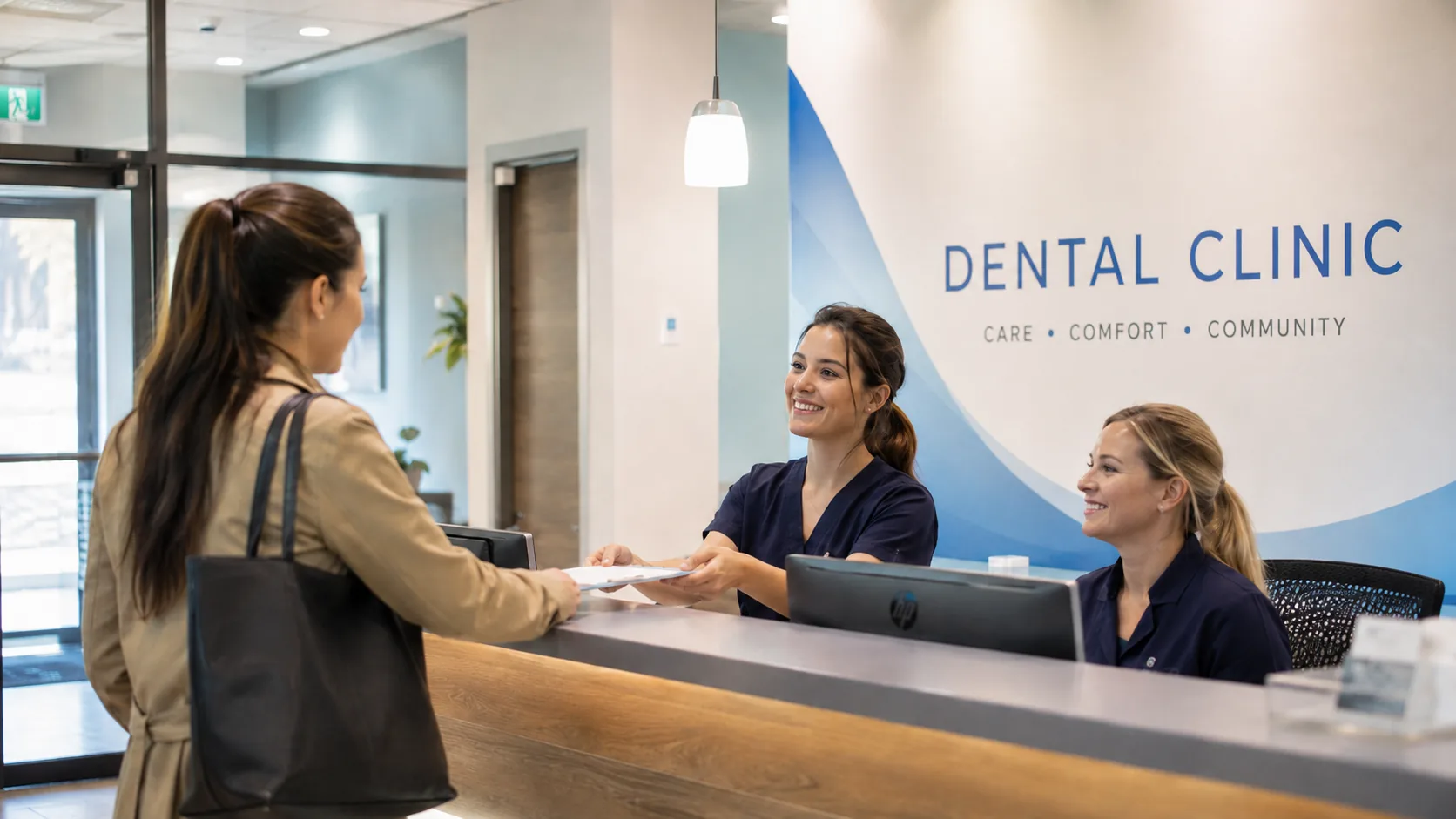 Modern dental clinic reception designed to build trust with new patients in Canada