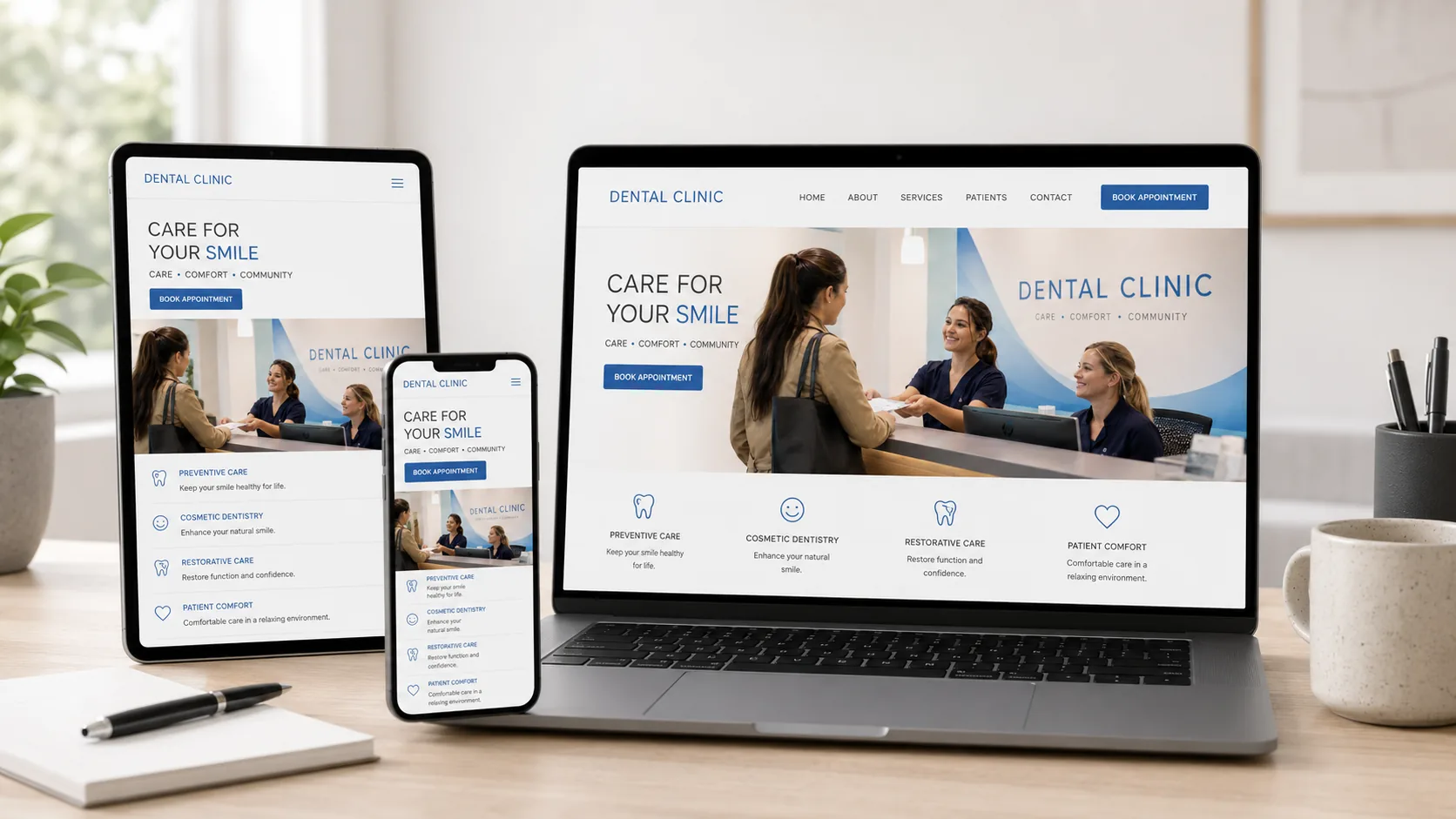Mobile-first dental website design example in Canada