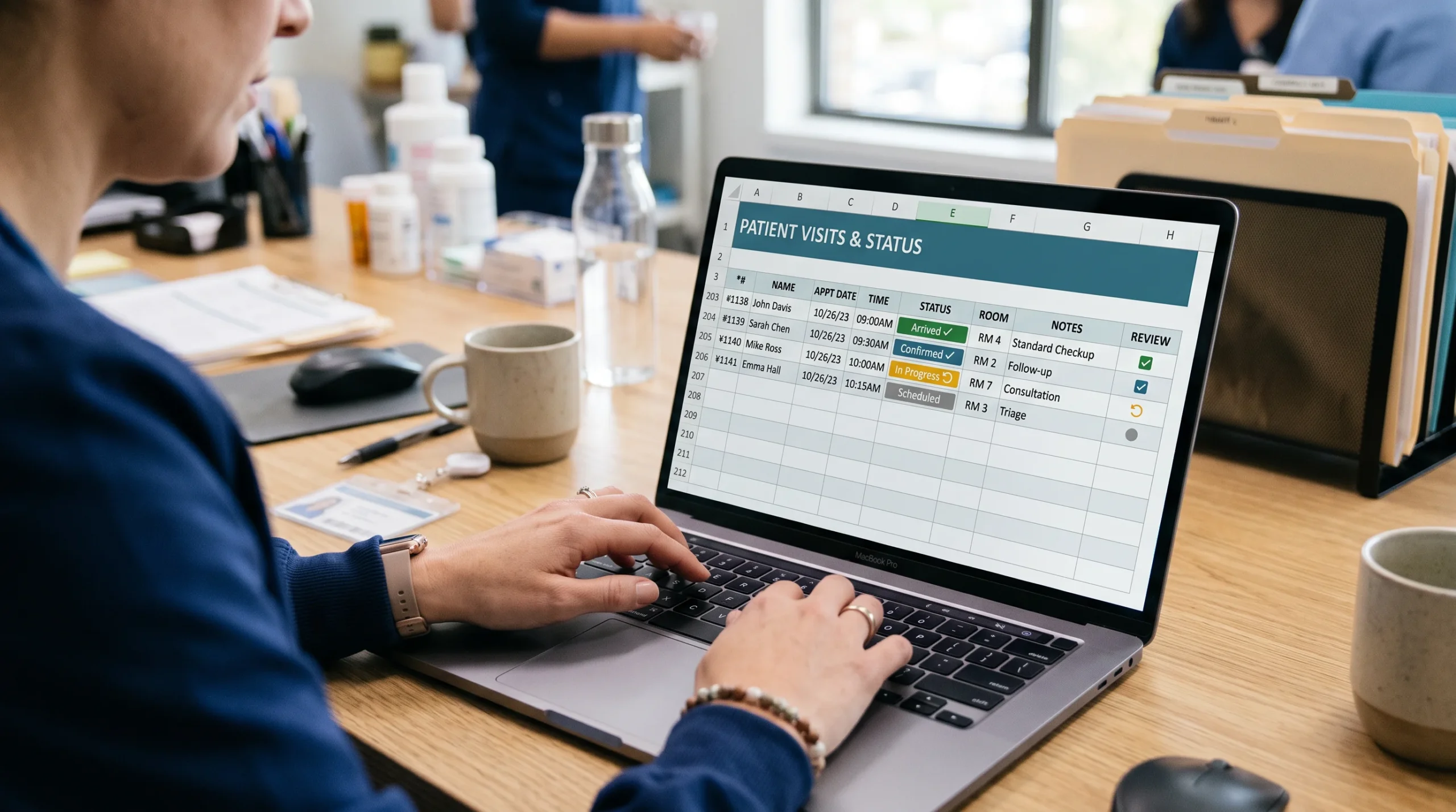 Building a simple monthly AI visibility tracking spreadsheet on a laptop